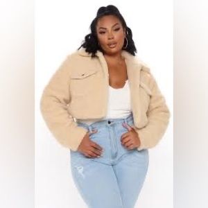 Cozy Beige Crop Jacket